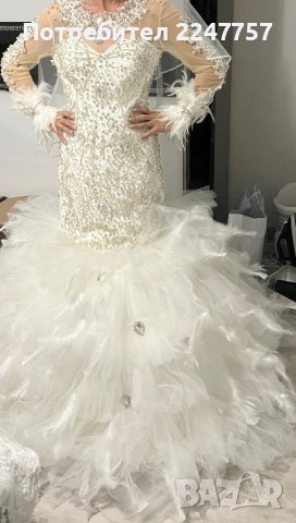 Булченска рокля размер S/M, снимка 2 - Сватбени рокли - 40749505