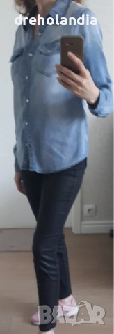 Дамска дънкова риза VILA - М, снимка 6 - Ризи - 51725232