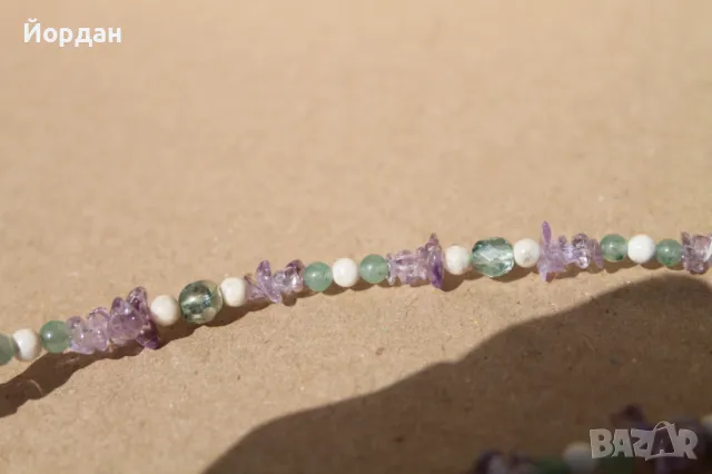 Дамско колие с аметист,планински кристал и ахат, снимка 10 - Колиета, медальони, синджири - 49862160