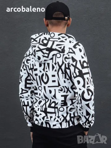 Мъжки суичър с цип и качулка , снимка 3 - Суичъри - 47596303