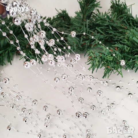 6168 Коледен гирлянд Топчици декоративен гердан за елха и декорация, 2 размера, снимка 6 - Декорация за дома - 52493318