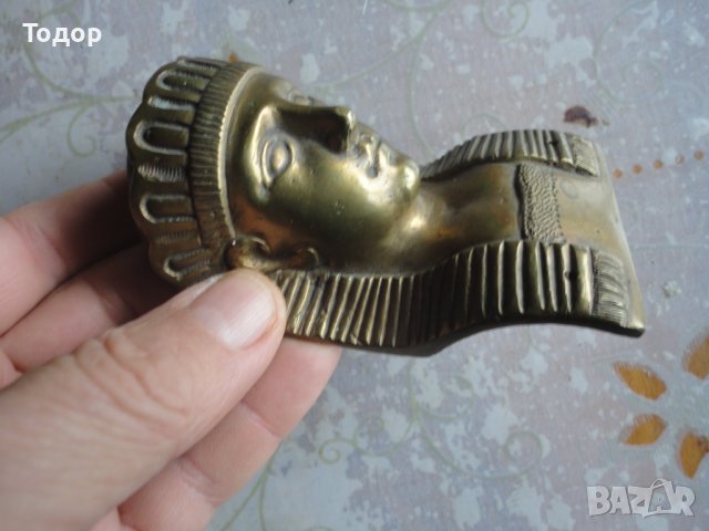 Старинна бронзова пластика фигура фараон бог, снимка 2 - Антикварни и старинни предмети - 42998847