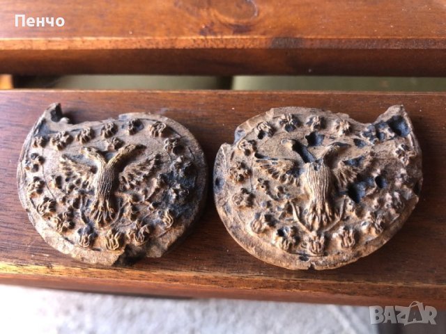 чифт плочки от пафти - биволски рог, снимка 1