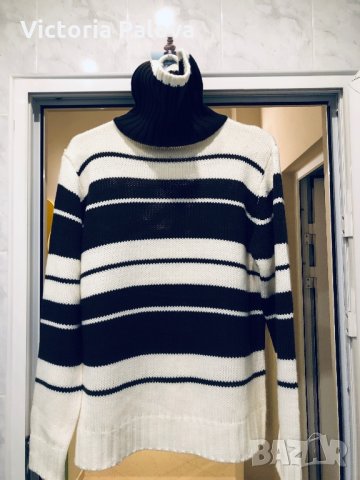 Красив пуловер с модерна яка, снимка 1 - Блузи с дълъг ръкав и пуловери - 27163195