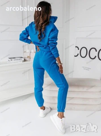 Дамски комплект анцуг в кралско син цвят с яка Leitta , снимка 4 - Спортни екипи - 51411610