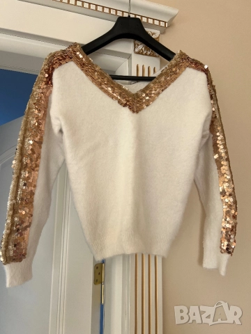 Плетени блузи с пайети, снимка 2 - Блузи с дълъг ръкав и пуловери - 52743527
