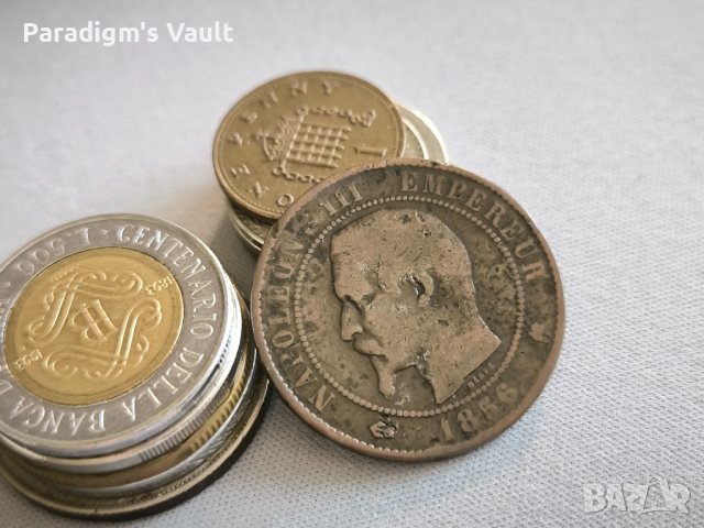 Монета - Франция (Наполеон III) - 10 сентима | 1856г., снимка 2 - Нумизматика и бонистика - 43447773