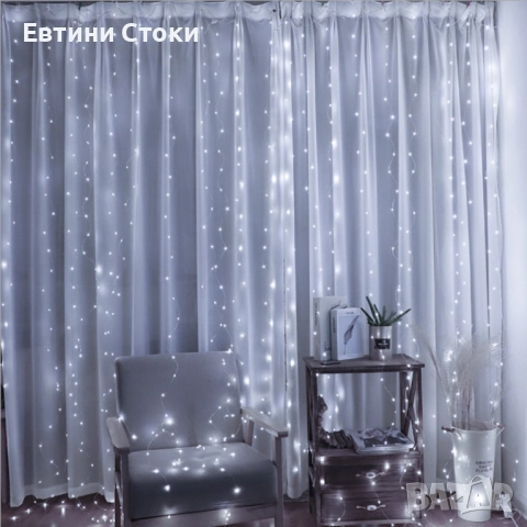 Коледни лампички с 300 Led лампи 3 метра на 3 метра с дистанционно, снимка 3 - Декорация за дома - 52041371