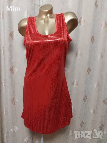 М/L Червена рокля с бял шал от заяк