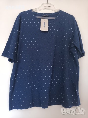ХЛ-2ХЛ Тъмно синя тениска на точки, снимка 2 - Тениски - 40317464