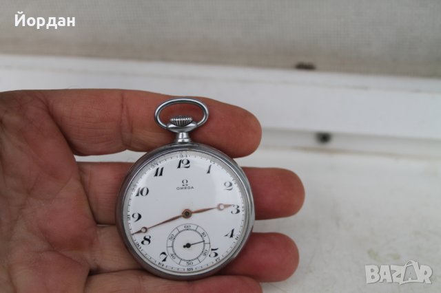 Джобен часовник ''Омега'' порцеланов циферблат 48 мм