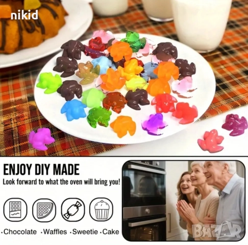 50 жабки жабка жаба малка силиконов молд форма фондан шоколад гипс желирани бонбони , снимка 4 - Форми - 52749998