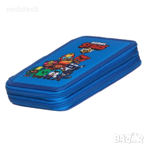 Двоен несесер Brawl Stars, Син, 15x20x4см., снимка 4 - Ученически пособия, канцеларски материали - 51531933