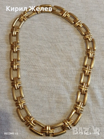 Винтидж златист ланец плетка тип ПАНТЪР много красив перфектно състояние 51915