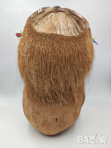 Голяма кокосова касичка за пари,стотинки , снимка 4 - Статуетки - 37788456