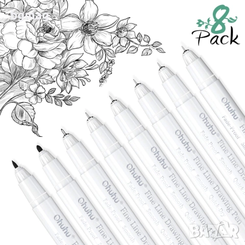 Ohuhu Art Marker Set-маркери-тънкописци,  комплект 8 размера/дебелини, снимка 5 - Ученически пособия, канцеларски материали - 52146676