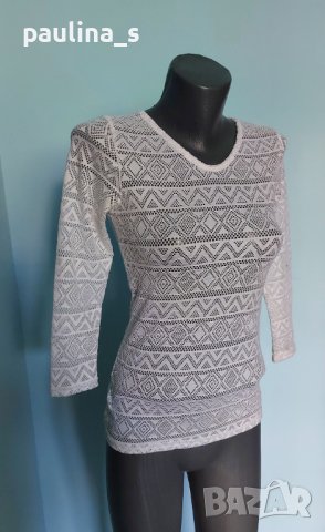 Еластична прозрачна блуза / 3 броя, различни цветове и модели , снимка 7 - Блузи с дълъг ръкав и пуловери - 36829885