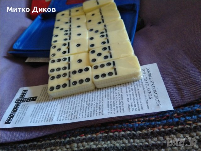 Домино марково ново 28 пула кожен калъф костни пулове 20х45мм, снимка 5 - Домино - 40000427