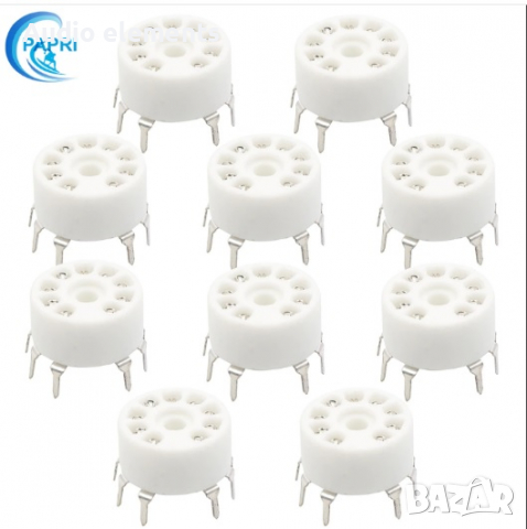 Керамични цокли за радиолампи  /печатан монтаж/, снимка 2 - Аудиосистеми - 35965156