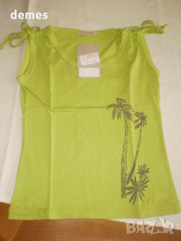 Детска блуза без ръкави цвят зелена ябълка размер 116 нова