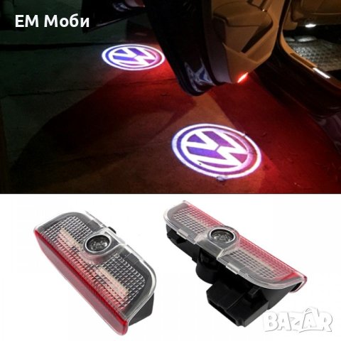 LED Плафони лампа за врати с проектор лого за VW Volkswagen Passat B6 B7 B8 CC Tiguan Touareg Golf , снимка 2 - Аксесоари и консумативи - 43670155