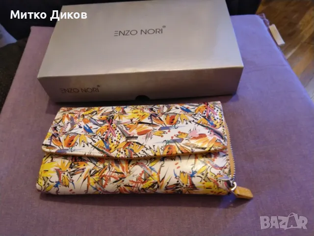 Дамско портмоне ENZO NORI модел IZABEL естествена кожа ново в кутия 20х11см, снимка 1