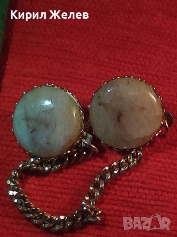 СТАРА ВИНТИДЖ СКЪПОЦЕННА БРОНЗОВА ПОЗЛАТЕНА с МАРКИРОВКИ ЗАКОПЧАКА КЛИПС за ШАЛ ЕЛЕК с ОПАЛ 20169, снимка 13 - Антикварни и старинни предмети - 35996934