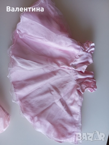 Розова официална рокля за бебе, снимка 4 - Бебешки рокли - 52108194