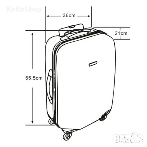 Куфар на колелца-36x21x55.5 см./син куфар на колелца, снимка 8 - Куфари - 50644626