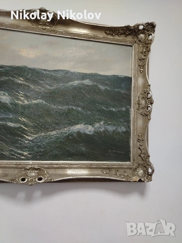 Картина "Неспокойно море" 108х76, снимка 3 - Картини - 53331316