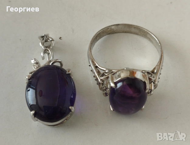 Бижутерия колиета,медальони с камък,и перли, снимка 3 - Колиета, медальони, синджири - 52154809