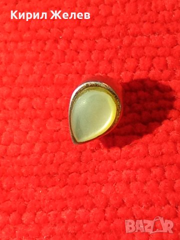 ЕЛЕГАНТНА СТИЛНА СТЕБЪРНА ОБЕЦА АНГЛИЯ СРЕБРО 925 с ШЛИФОВАН ЛУНЕН КАМЪК 26969