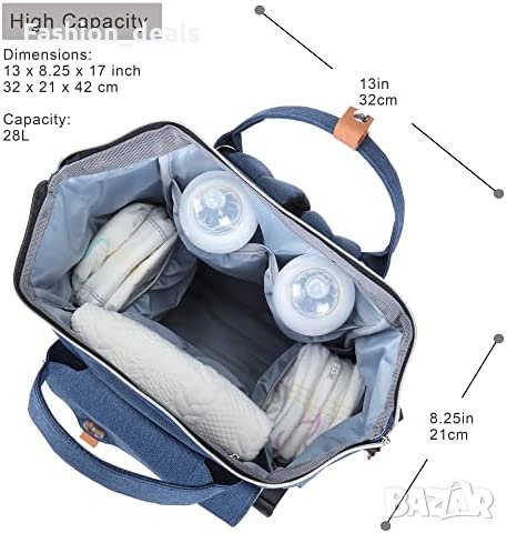 Нова удобна чанти за пелени Раница за детска количка с термо джобове, снимка 3 - Раници - 40659394