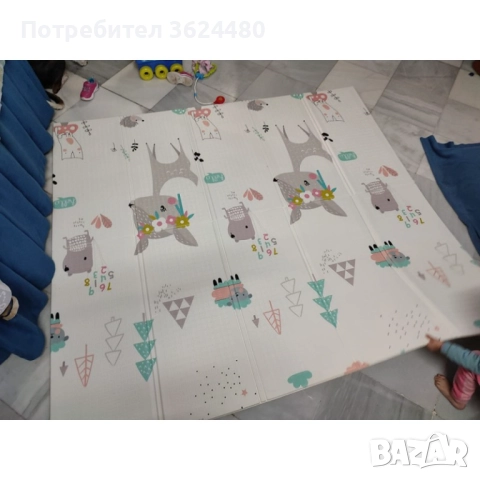 Сгъваемо шарено килимче 3886 ПАНДИ И СЪРНИЧКИ, снимка 5 - Други - 52773738