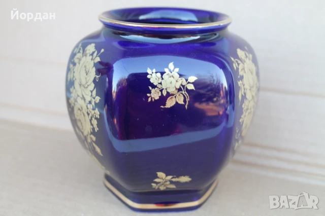 Немска ваза порцелан ''Cobalt'' , снимка 4 - Вази - 51392840
