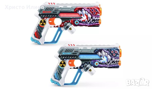 X-Shot Лазерен Бластер Пистолет 2 броя комплект с очила , снимка 6 - Други - 43473678