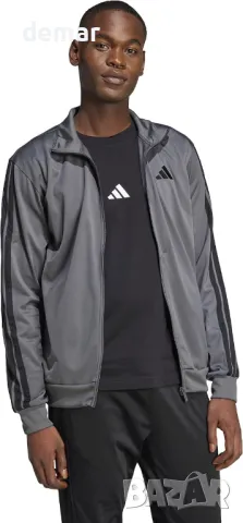 Adidas Мъжки суитшърт с 3 ивици, XL, сив, снимка 4 - Спортни дрехи, екипи - 49288604