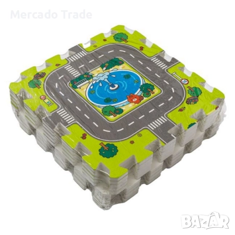 Детски пъзел Mercado Trade, За под, 9 части, Зелен, снимка 2 - Игри и пъзели - 52062505