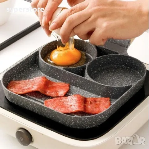 Тиган с 3 отделения Digital One SP01018, с незалепващо покритие, във формата на кръгове, за яйца , п, снимка 9 - Съдове за готвене - 49448330