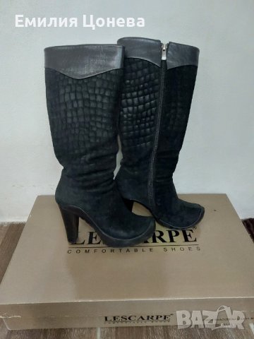 Велурени ботуши , снимка 3 - Дамски ботуши - 43895786