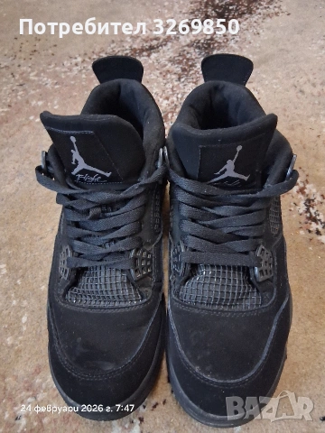 NIKE AIR JORDAN 4 RETRO BLACK CAT номер 42 (26,5 см.), снимка 7 - Маратонки - 53601320
