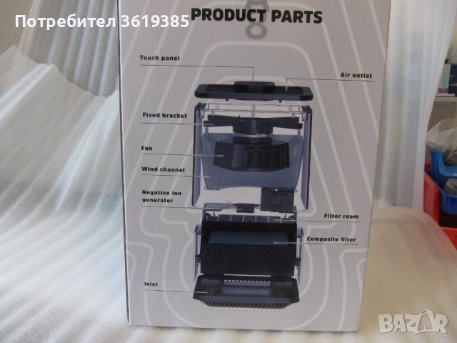 Пречиствател на въздух с хепа филтър Nobebird A8 -  Бял, снимка 6 - Други стоки за дома - 39416365