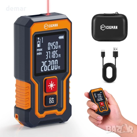CIGMAN Лазерен далекомер на разстояние до 80 метра, 300mAh
