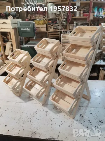 Мини стъпаловиден стелаж с 5 мини щайги, снимка 3 - Оборудване за магазин - 48985154