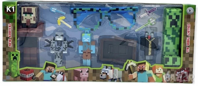 Комплект много фигурки с аксесоари Майнкрафт, Minecraft