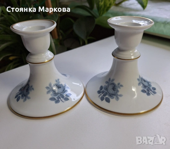 Два порцеланови свещника със забележка-Швеция