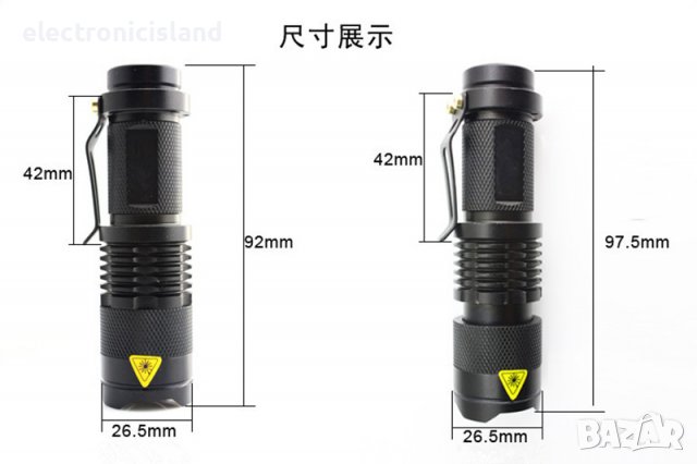 Мощно тактическо мини фенерче 2000 лумена  LED регулируемo 3 режима къмпинг , снимка 4 - Къмпинг осветление - 39958830