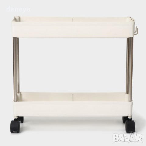 4433 Малка етажерка с колелца за спестяване на място, снимка 6 - Органайзери - 44125608