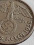 Сребърна монета 2 райхсмарки 1938г. Нацистка Германия Трети Райх с СХВАСТИКА за КОЛЕКЦИЯ 42069, снимка 4