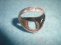 СТАР СРЕБЪРЕН МАРКОВ ПРЪСТЕН ОКСИДИРАНО СРЕБРО 925 с МЯСТО за ВГРАЖДАНЕ на СКЪПОЦЕНЕН КАМЪК 25288, снимка 7